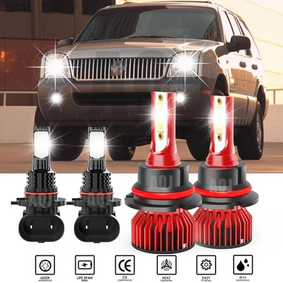 LED Headlight High Low Beam + Fog Lights Bulbs For Mercury Mountaineer 2002-2006 - Image 1 of 4