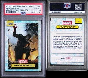 2024 Topps Chrome Marvel #101 Green Goblin Spider-Web Refractor /399 PSA 10 Gem - Picture 1 of 3