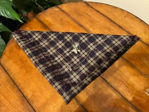Sciarpa Ralph Lauren caccia anatra a quadri marrone blu verde 62" x 29" vintage - Foto 1 di 5