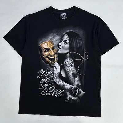 Camiseta DGA David Gonzales Lágrimas de un Payaso Chicano Lowrider Arte Tatuaje Para Hombre L Foto 1 de 4