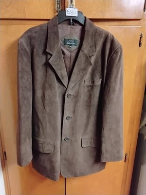 Blazer masculino Jones New York couro camurça 44R marrom escuro casaco esportivo Academia Exc - Imagem 1 de 4