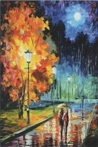 AFREMOV Nueva Tarjeta de Imagen 4"x6" UNP B2420~Leonid Afremov Caminar a Casa - Imagen 1 de 4