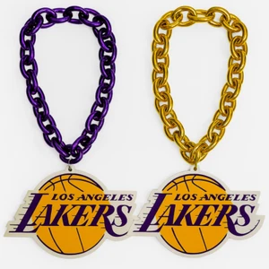 Los Angeles Lakers Big Chain 7.5"x5" Foam Logo 34” Gold/Purple Chain Fan Gear - Picture 1 of 7