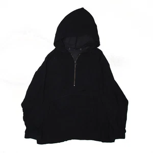 ZARA Womens Studio 1/4 Zip Jacket Black Hooded Lightweight Pullover XS - Picture 1 of 6
