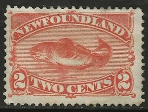 NEWFOUNDLAND #48 MH - 2c red orange CODFISH - Picture 1 of 2
