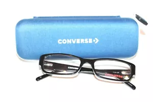 BRAND NEW CONVERSE WHY BLACK EYEGLASSES YOUTH KIDS RX FRAMES 49-15-130 W/ CASE - Picture 1 of 6
