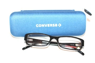 BRAND NEW CONVERSE WHY BLACK EYEGLASSES YOUTH KIDS RX FRAMES 49-15-130 W/ CASE - Image 1 of 4