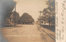 1906 RPPC Homes Lincoln & Monroe Aves. Riverside RI