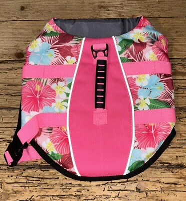Dog Life Jacket Pink Aloha Adjustable Bouyancy Rescue Strap Size S NWOT - Image 1 of 4