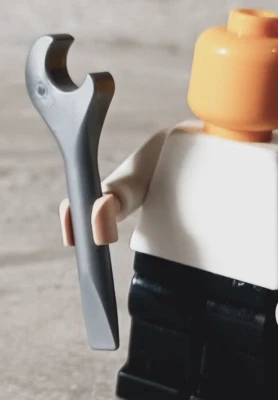 New LEGO Wrench BIG SILVER Pry Bar End Garage Mechanic Car Truck AWARD Racing - Image 1 of 2