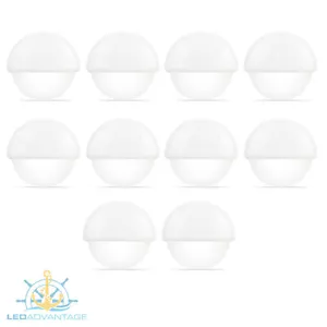 10 X 12V COOL WHITE LED FLUSH MOUNT GLOSS WHITE COURTESY BOAT CARAVAN LIGHT - Picture 1 of 2