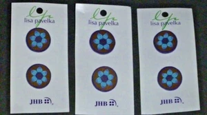 6 Polymer Flower Buttons-7/8" inch-Brand New-Lisa Pavelka - Picture 1 of 1