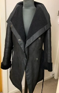 Marccain real sheepskin fur shearling jacket waterfall coat Toscana N2 UK10 US6 - Picture 1 of 23