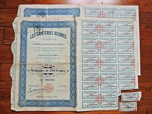 Lot de 2 Actions Les Ganteries Réunies Paris - 1923 gantier Gant Collection - Imagen 1 de 1