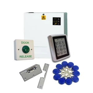 Proximity RFID Keypad Access Control Door Entry Kit with Fobs PSU & Lock Release - Picture 1 of 2