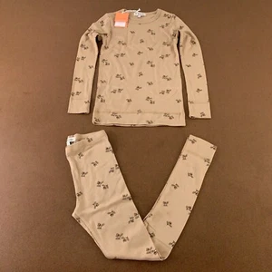 Koalav Kids Size 7 Snug Fit Toffee Acorn Cotton Long Sleeve Pajama Set NWT - Picture 1 of 11
