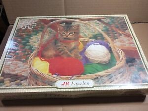 Vintage Jr Puzzles Kitten in a Basket 1000 Pieces New Sealed