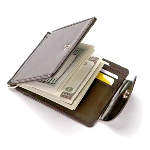 Unisex Wallet Bifold Brown Business Design Snap Closure MW4 #25 - Picture 1 of 6