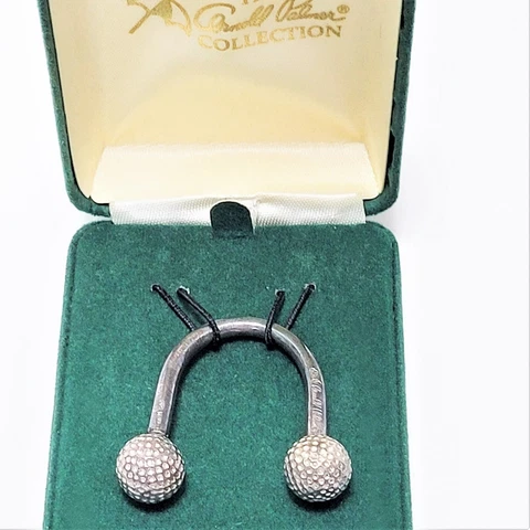 Vintage Arnold Palmer Collection Italian Sterling Silver Golf Ball Key Ring 925 Cover