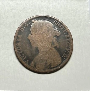 1892 Queen Victoria Great Britain ๐ฌ๐ง One Penny (Bun Head) Bronze (GBX10) - Picture 1 of 2