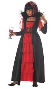 Kids Regal Vampira Costume Cosplay Dress Up Girl Vampire Large - Picture 1 of 5