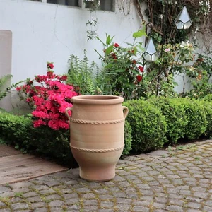 handgefertigte Terracotta Amphore aus Kreta, frostfeste Amphore Thymus 2 50cm - Bild 1 von 11