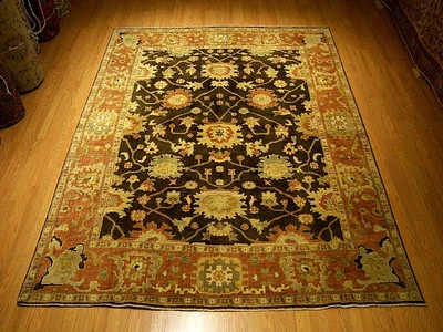 Ковер ручной вязки Oushak 8 x 10 _овощной окрашенный вручную прядильный высококачественная мягкая шерсть - Изображение 1 из 4