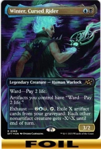 1x - Winter, Cursed Rider - FOIL BORDERLESS - Aetherdrift - NM MTG - Picture 1 of 1