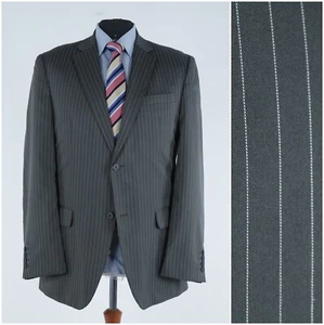 Mens Striped Grey Sport Coat 44R US Size ANGELO LITRICO Blazer Jacket - Picture 1 of 14