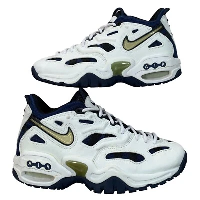 Vintage Nike Air Dagger White Mid Night Navy 1997 Sneakers Size 7.5 Not Wearable - Image 1 of 4