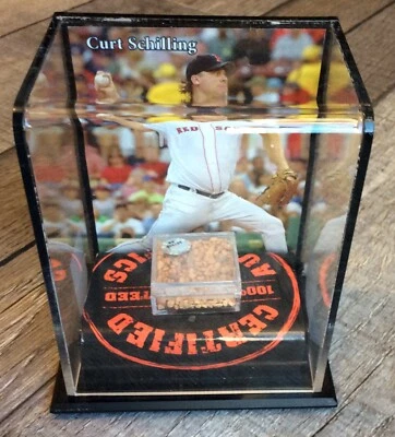 MEMÓRIAS MONTADAS AUTÊNTICAS JOGO DE XELIM CURTO USADO VITRINE DE SUJEIRA DE BEISEBOL - Imagem 1 de 3