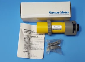 Plug, 9P63U2T, Russelstoll / Thomas&Betts ,250V, 60A, 2P, 3W, CDS004533-024 - Picture 1 of 5