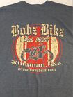 Motorcycles Biker T-Shirt Mens Size XL Gray Bobz Bikz Kingman Kansas