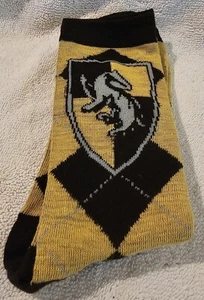 Harry Potter Knee High Socks  One Pair Black/Yellow New Hufflepuff TM&WBEL. - Picture 1 of 3