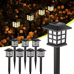 6 Pack Solar Garden Lights Outdoor Waterproof LED Lights Pathway Warm Color - Picture 1 of 6