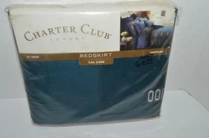 NEW Collection By Charter Club Sapphire Solid Bed Skirt Size Cal King - Picture 1 of 2