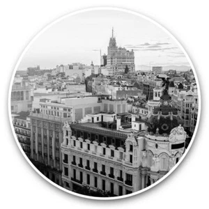 2 x Vinyl Stickers 20cm (bw) - Cityscape Madrid Buildings Sunset  #42702 - Afbeelding 1 van 8