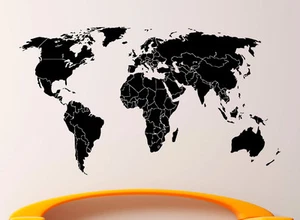 World Map Wall Decal Vinyl Sticker Globe Interior Housewares Art Decor (1m2ap) - Picture 1 of 2