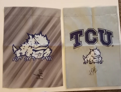 12x18 TCU Horned Frogs 2 Sided Double Sided Garden Flag Wall Banner Autographed Cover