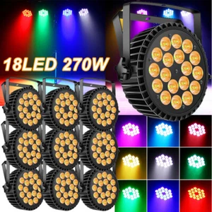 10X270W PAR Lights RGBW 18LED Stage Lighting DJ Disco Party Club Show Light DMX - Picture 1 of 16