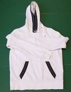 Michael Kors Men's Size M Pullover Hoodie Logo Tape Kangaroo Front Pockets White - Picture 1 of 17