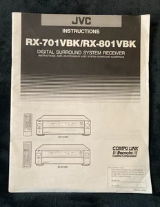 JVC RX-701VBK/RX-801VBK Surround Receiver Instruction Manual - Picture 1 of 2