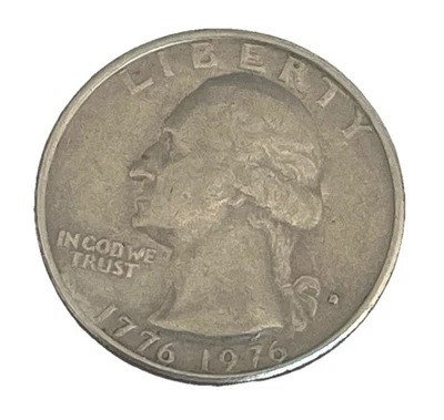 1776-1976 D US Bicentennial Quarter, Rare D Mint Mark Faded Error “In COD…” - Image 1 of 2