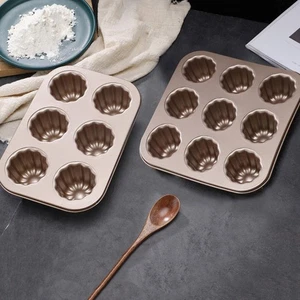 6/9Cavity Carbon Steel Canele Cannele Bakeware Cake Mould Tin Fluted Mold Pan UK - Picture 1 of 14