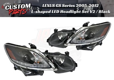 LEXUS GS Serie 2005-12 L-Form LED Scheinwerfer Set V2 Schwarz Typ Seq... - Bild 1 von 4