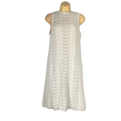 Vestido Suéter Fossil Pequeño Vintage Crema Sin Mangas Forrado Acogedor Grueso Clásico Foto 1 de 4