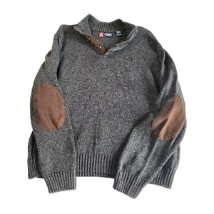 Chaps XL Mens 100% Cotton Quarter-Button Pullover Sweater Knit Long Sleeve - Picture 1 of 11