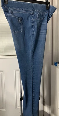 LAURA FELT XL  DENIM LIGHT BLUE JEANS CLEAN STRAIGHT PULL ON NV02 - Image 1 of 4
