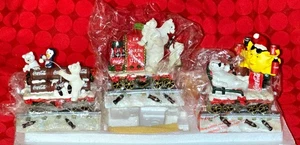 "NEW" Coca-Cola Christmas Polar Bear Express Train- 2003 Bradford Editions-Set 6 - Picture 1 of 7