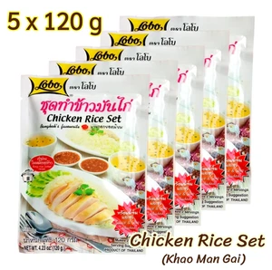 【US DDP】Pack of 5 – Lobo Chicken Rice Set 4.23 oz (120 g) – Thai Street Food - Picture 1 of 9